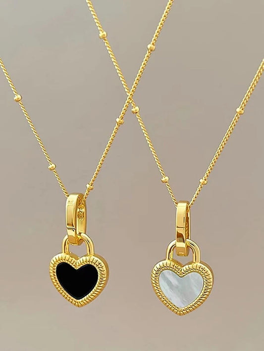 2pcs Heart Charm Necklace