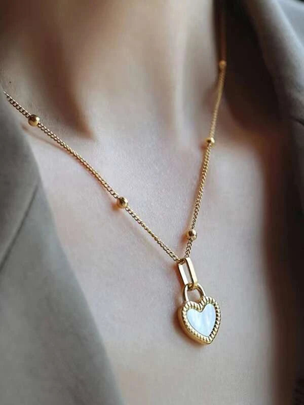 2pcs Heart Charm Necklace