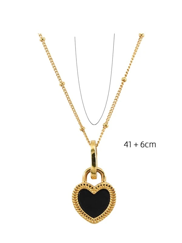 2pcs Heart Charm Necklace
