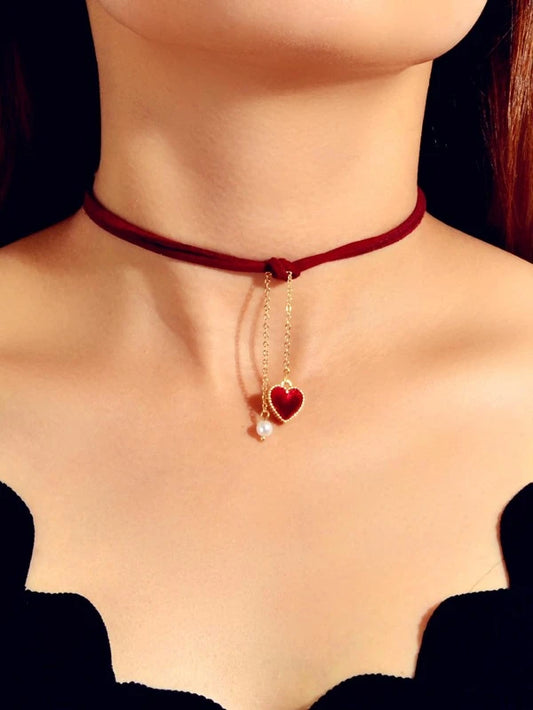 Heart Charm Choker