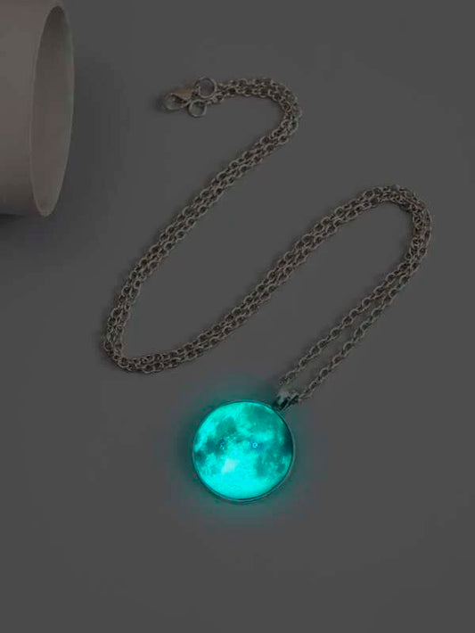 Men Luminous Round Charm Necklace