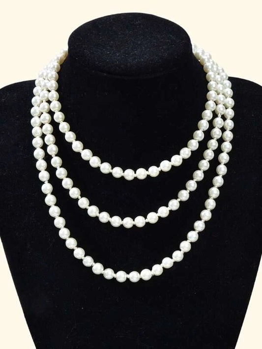 Faux Pearl Beaded Necklace