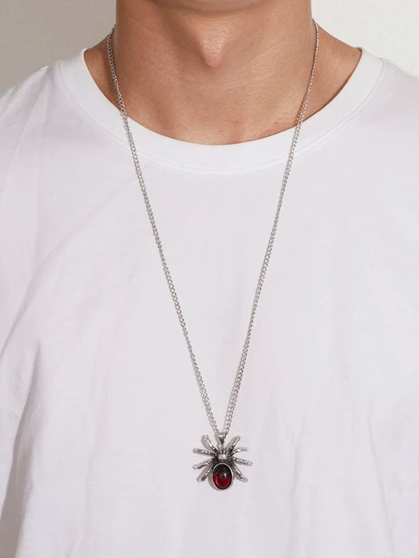 Men Spider Charm Necklace