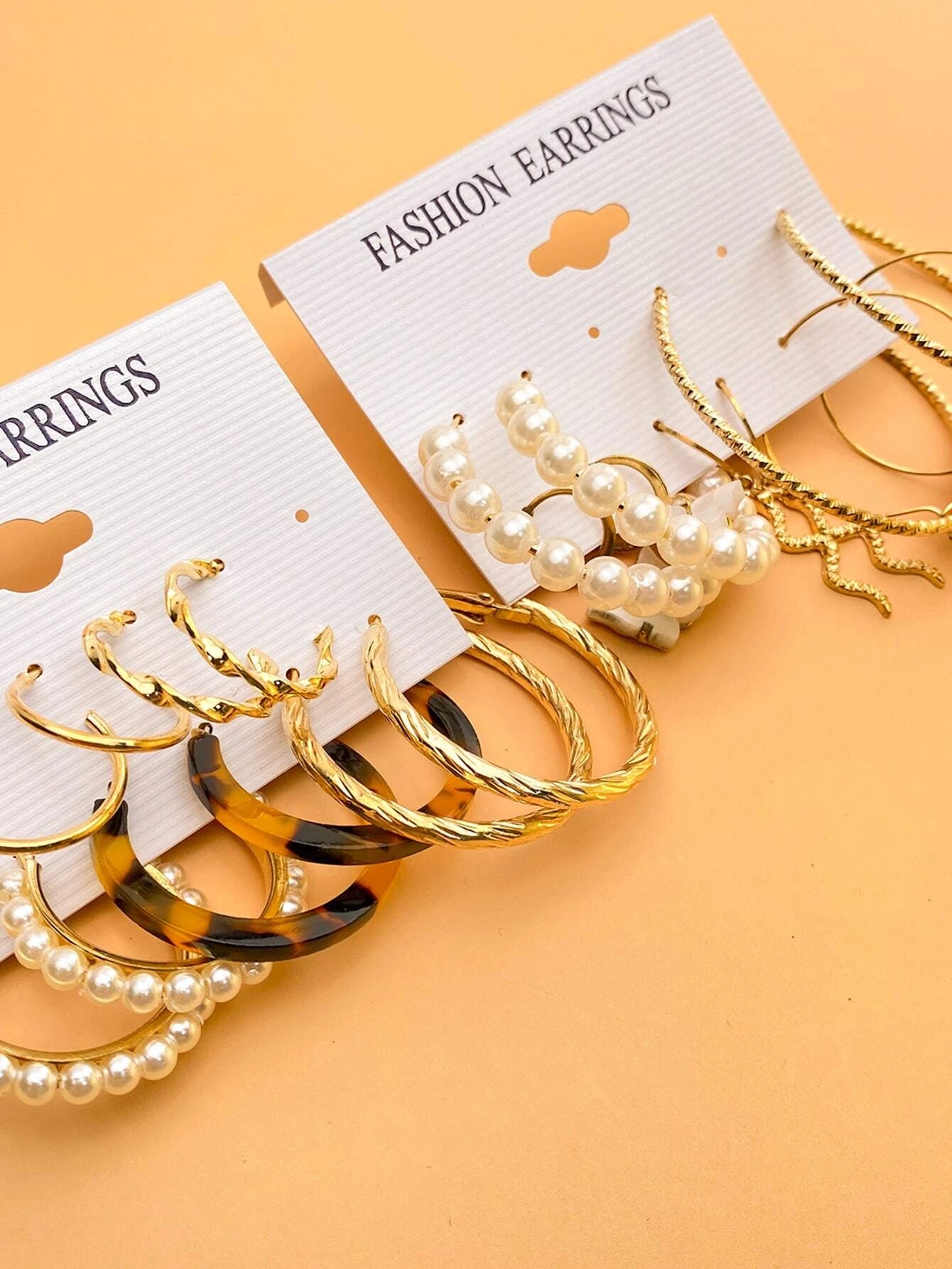 10pairs Faux Pearl & Butterfly Decor Earrings